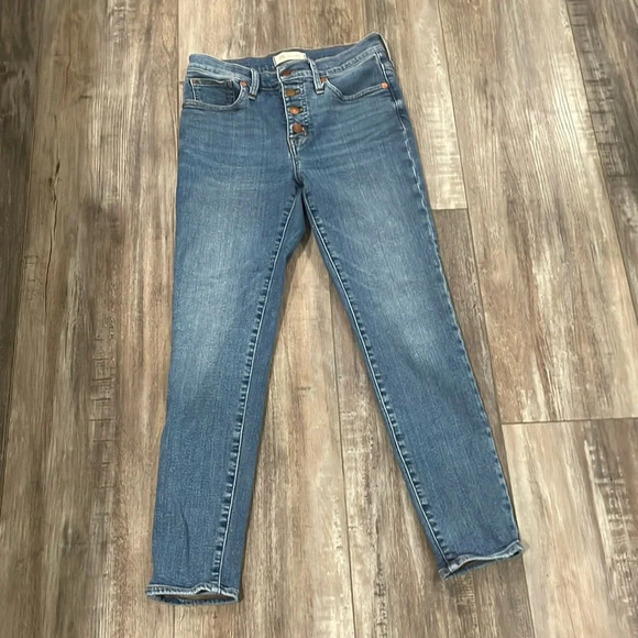 Madewell Mid-Rise Skinny Button Fly Crop Jeans Size 26 - Picture 2 of 8